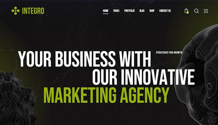 افضل 10 قوالب ادارة مشاريع ووردبريس مبتكرة لعام 2026 8 integro marketing agency theme