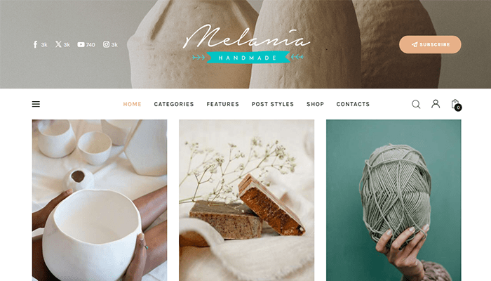 أفضل 10+ قوالب ووردبريس للخياطين لعام 2026 11 melania wordpress theme