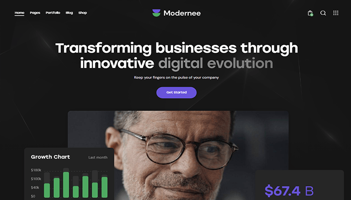 افضل 10 قوالب ادارة مشاريع ووردبريس مبتكرة لعام 2026 4 modernee wordpress theme