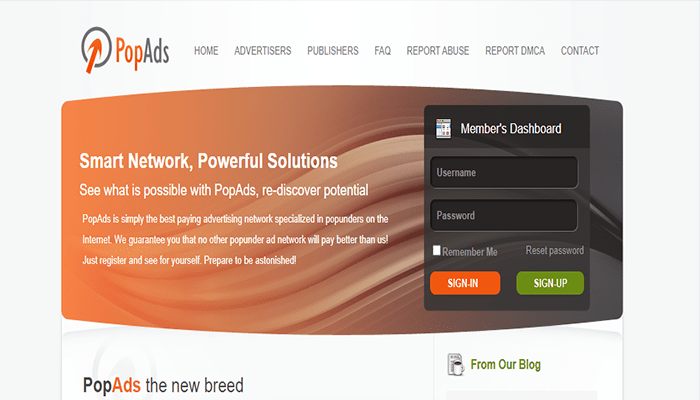 أفضل 9 بدائل جوجل ادسنس لربح المال فى عام 2025 6 popads homepage