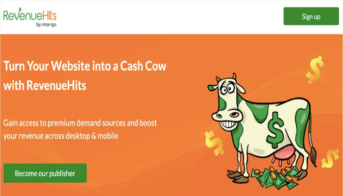 أفضل 9 بدائل جوجل ادسنس لربح المال فى عام 2025 7 revenuehits homepage