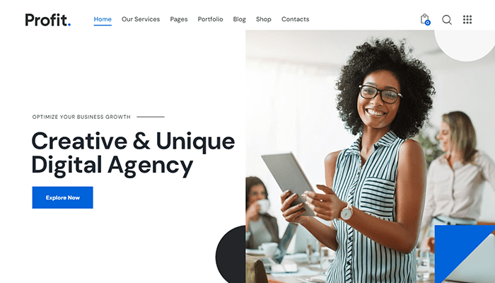 افضل 10 قوالب ادارة مشاريع ووردبريس مبتكرة لعام 2026 6 rofit business wordpress theme