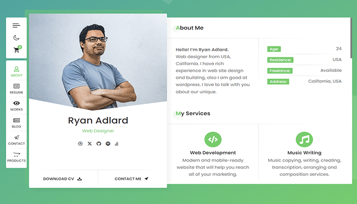 أفضل 15+ قوالب ووردبريس للمبرمجين في عام 2026 5 قالب ووردبريس للمستقلين RyanCV