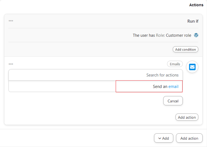 كيفية إرسال كوبونات تلقائية في ووردبريس لجلب العملاء مرة أخرى 9 Send email uncannyautomator