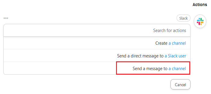 كيفية دمج سلاك مع ووردبريس (دليل المبتدئين) 14 اختر الإجراء حتى بالنسبة لوصفتك