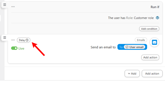 كيفية إرسال كوبونات تلقائية في ووردبريس لجلب العملاء مرة أخرى 13 adding delay automation