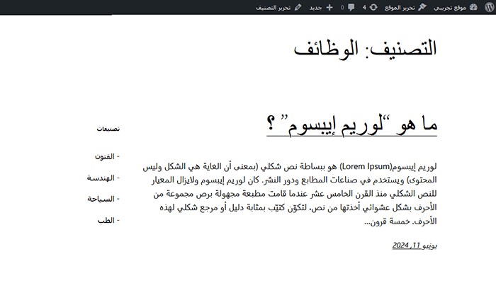 كيفية عرض التصنيفات الفرعية على صفحات التصنيف في ووردبريس 3 catsubcatsjobpreview min