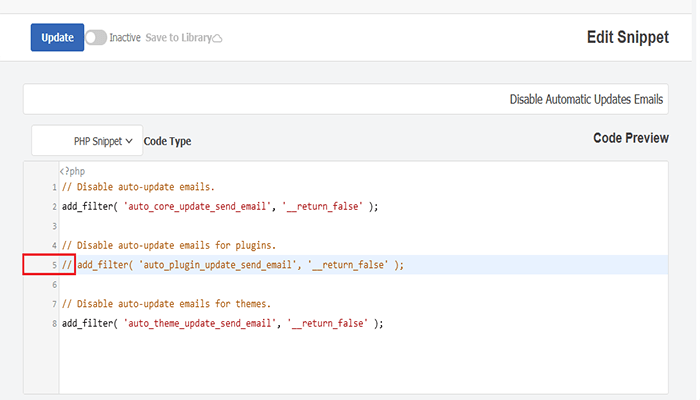 كيفية تعطيل إشعارات التحديث التلقائي عبر البريد الإلكتروني في ووردبريس 6 edit disable notifilters