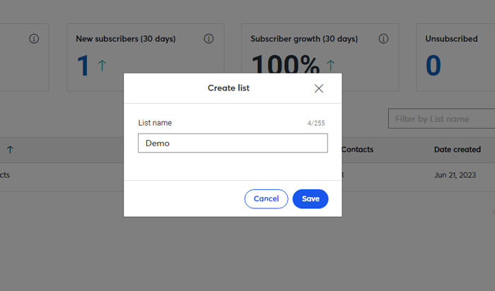 كيفية إرسال رسائل البريد الإلكتروني الآلي في ووردبريس 3 اختر اسم لقائمة البريد الإلكتروني الخاصة بك