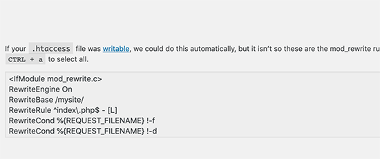 لماذا لا يمكنك العثور على ملف htaccess. على موقع ووردبريس الخاص بك 4 كود ملف htaccess