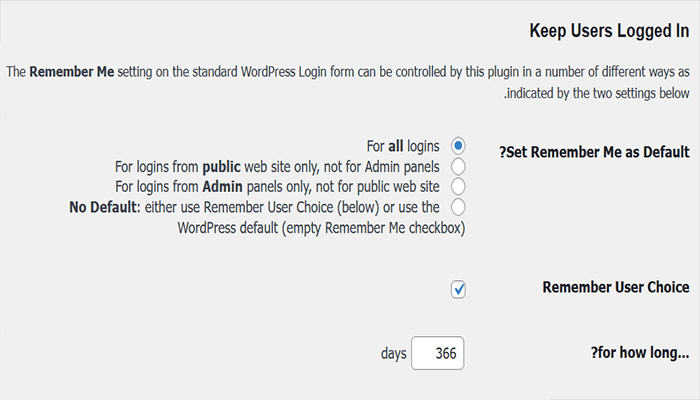 كيفية منع ووردبريس من نسيانك باستخدام تذكرني 6 تكوين إعدادات اضافة InstallActivateGo تذكرني
