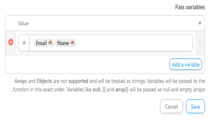 كيفية إنشاء سير عمل آلي في ووردبريس باستخدام Uncanny Automator 14 pass variables wpforms