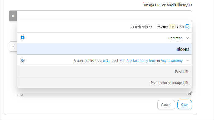 كيفية النشر التلقائي على فيسبوك من ووردبريس 19 post featured url