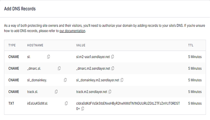 كيفية إصلاح مشكلة عدم إرسال البريد الإلكتروني في ووردبريس 8 sendlayer add dns records