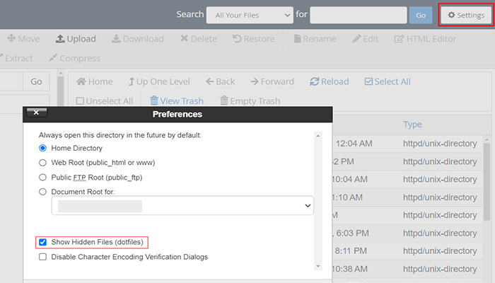 لماذا لا يمكنك العثور على ملف htaccess. على موقع ووردبريس الخاص بك 2 show hidden files cpanel