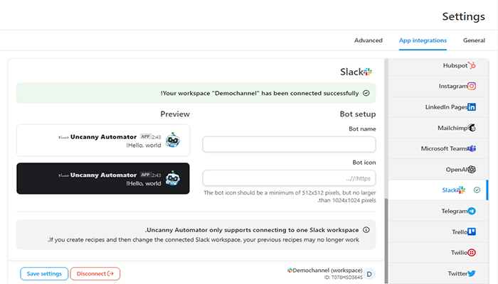 كيفية دمج سلاك مع ووردبريس (دليل المبتدئين) 6 slack app integration successful