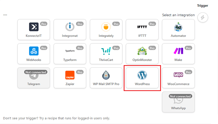 كيفية دمج سلاك مع ووردبريس (دليل المبتدئين) 10 اختيار ووردبريس كمحرك لسير عمل أتمتة ووردبريس