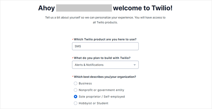 كيفية إرسال إشعارات Twilio عبر الرسائل القصيرة من ووكومرس (خطوة بخطوة) 3 twilio signup account