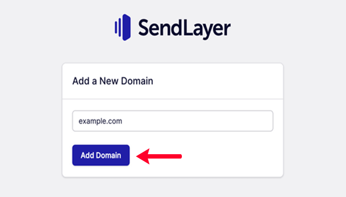 كيفية إصلاح مشكلة عدم إرسال البريد الإلكتروني في ووردبريس 7 type domain to add domain sendlayer