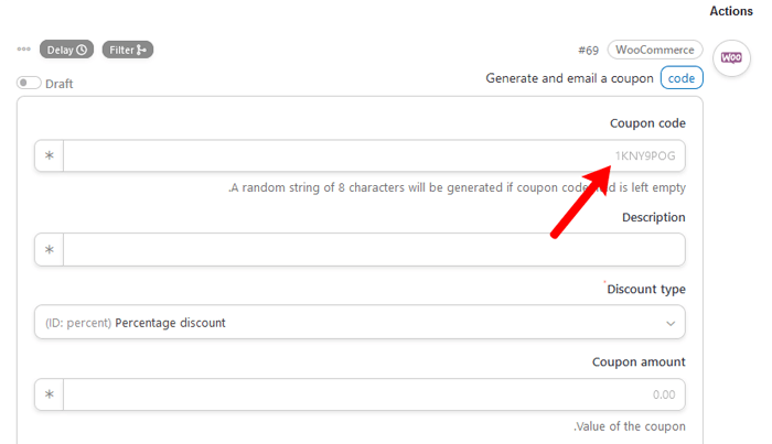 كيفية إرسال كوبون بعد مراجعة منتج ووكومرس 10 uncannyautomator creating coupon