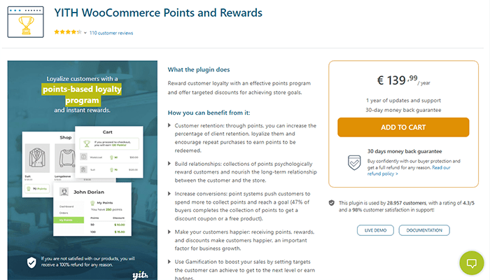 افضل 7 اضافات النقاط والمكافآت ووكومرس 3 yith woocommerce points and rewards