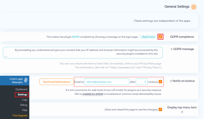 كيف ولماذا يجب عليك الحد من محاولات تسجيل الدخول في ووردبريس؟ 2 الحد من محاولات تسجيل الدخول إعادة تحميل الإعدادات