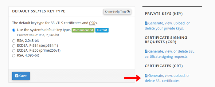كيفية تجديد شهادة SSL (خطوة بخطوة للمبتدئين) 12 فتح قسم CRT في لوحة التحكم cPanel