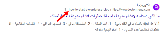 ما هو Post Slug 1 مثال على slug ووردبريس يظهر في نتائج البحث