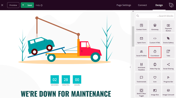6 أفكار لصفحات الصيانة يمكنك استخدامها على موقع ووردبريس الخاص بك 6 add countdown to maintenance page