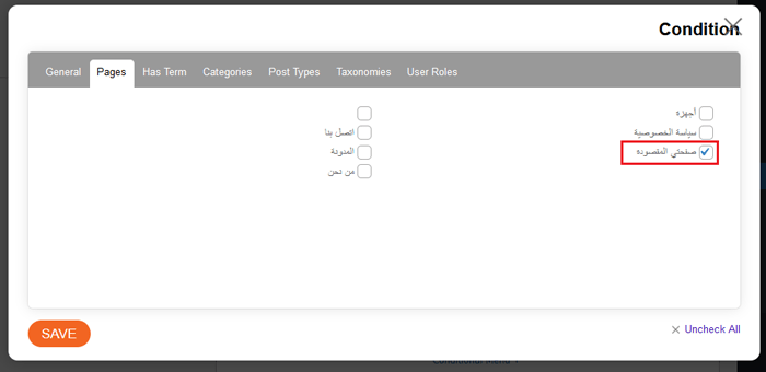 كيفية إضافة المنطق الشرطي إلى القوائم في ووردبريس (خطوة بخطوة) 24 حدد الصفحات التي يجب إخفاء قائمة التنقل فيها
