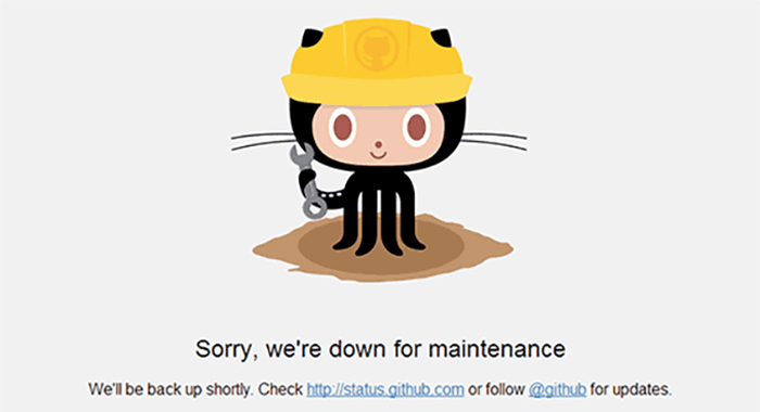 6 أفكار لصفحات الصيانة يمكنك استخدامها على موقع ووردبريس الخاص بك 13 github maintenance