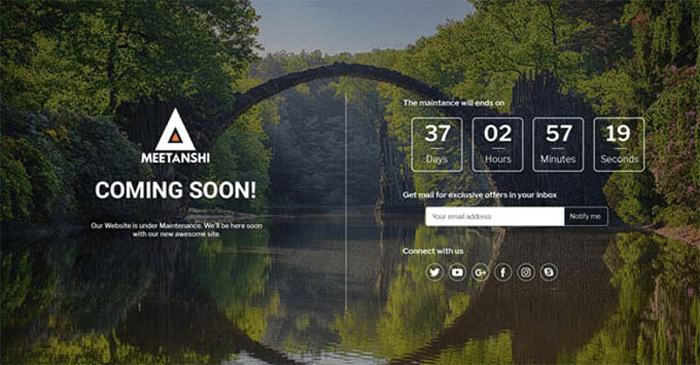 6 أفكار لصفحات الصيانة يمكنك استخدامها على موقع ووردبريس الخاص بك 19 meetanshi maintenance page