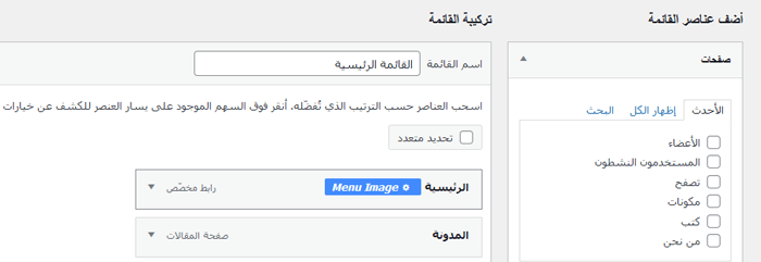 كيفية إضافة عناصر مخصصة إلى قوائم ووردبريس المحددة 5 زر صورة القائمة