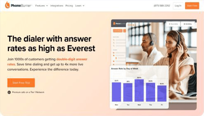 أفضل 6 برامج الاتصال التلقائي للشركات الصغيرة في عام 2025 3 برنامج الاتصال التلقائي - PhoneBurner