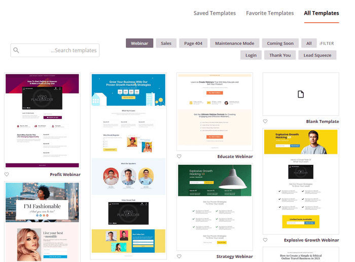 كيفية انشاء صفحة مخصصة في ووردبريس (خطوة بخطوة) 14 مكتبة تمبلتات SeedProd