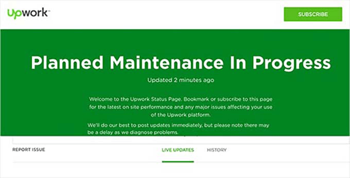 6 أفكار لصفحات الصيانة يمكنك استخدامها على موقع ووردبريس الخاص بك 20 upwork maintenance page