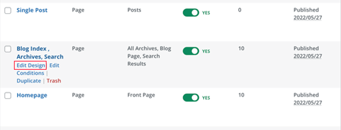 كيفية إنشاء قائمة تنقل عمودية في ووردبريس 14 انقر فوق رابط تحرير التصميم