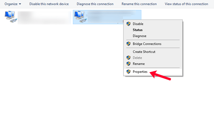 كيفية إصلاح الخطأ ERR_NAME_NOT_RESOLVED في ووردبريس (خطوة بخطوة) 11 حدد خيار الخصائص بعد النقر بزر الماوس الأيمن