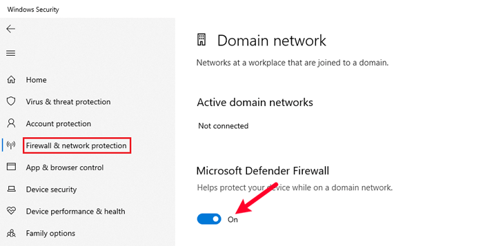 كيفية إصلاح خطأ DNS Server Not Responding في ووردبريس (5 طرق) 4 قم بإيقاف تشغيل جدار الحماية