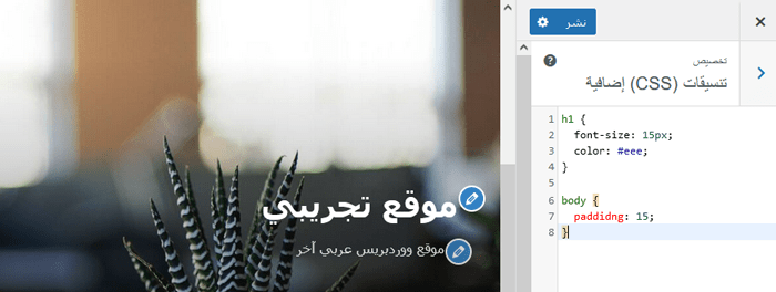 كيفية اضافة CSS مخصص بسهولة إلى موقع ووردبريس الخاص بك 3 إضافة كود CSS مخصص إلى لوحة CSS الإضافية