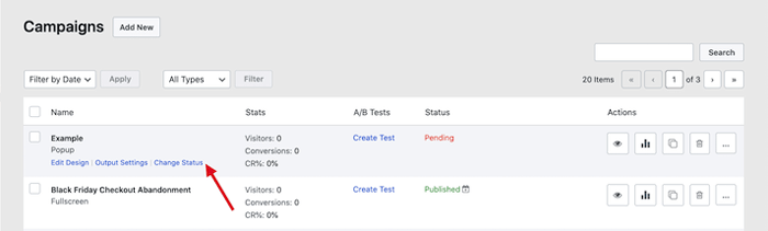 كيفية عرض محتوى مخصص لمستخدمين مختلفين في ووردبريس 22 لوحة تحكم حملات OptinMonster في ووردبريس