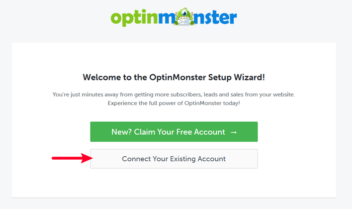 كيفية عرض محتوى مخصص لمستخدمين مختلفين في ووردبريس 2 قم بتوصيل OptinMonster بحساب ووردبريس الخاص بك