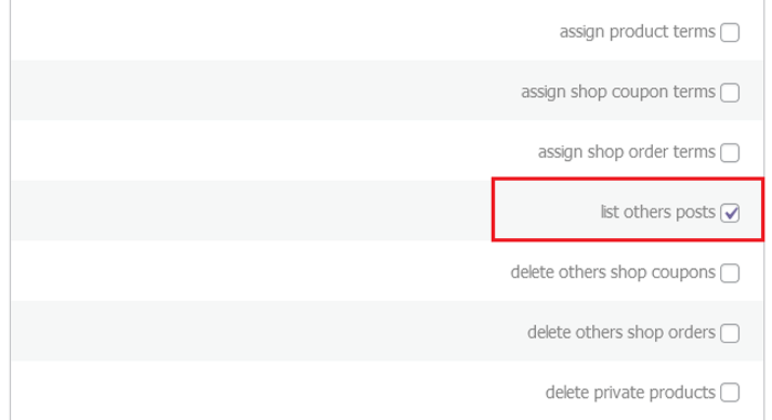 كيفية تقييد المؤلفين بمنشوراتهم الخاصة في لوحة إدارة ووردبريس 5 تمكين مربع الاختيار "قائمة منشورات الآخرين"