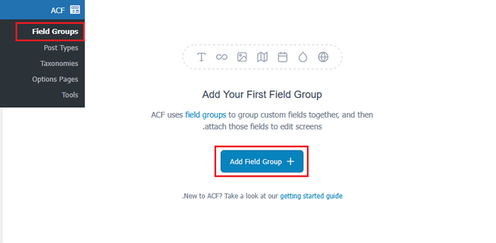 كيفية إنشاء نموذج تسجيل مستخدم مخصص في ووردبريس 6 انقر فوق الزر "إضافة مجموعة الحقول"