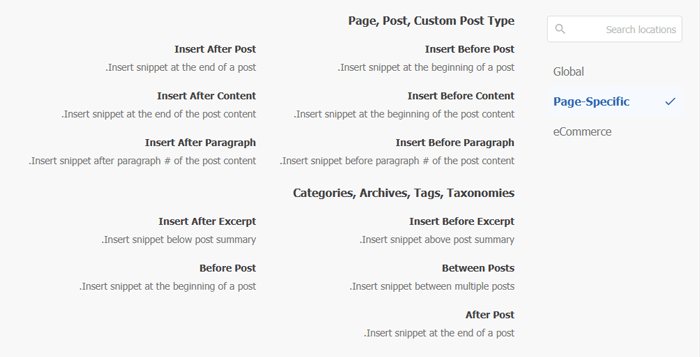 كيفية اضافة كود مخصص بسهولة إلى ووردبريس (دون تعطيل موقعك) 7 إدراج مقتطفات الكود تلقائيًا في مواقع محددة للصفحة