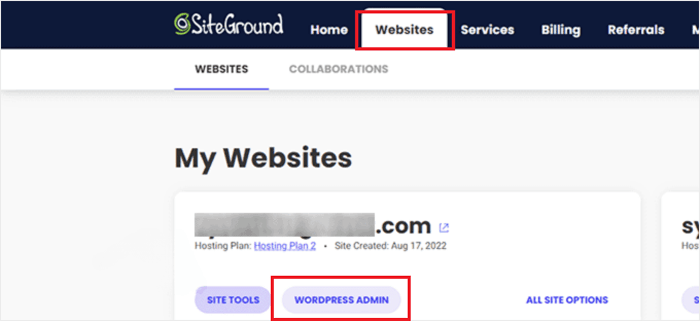 كيفية العثور على عنوان URL لتسجيل الدخول إلى ووردبريس الخاص بك (دليل المبتدئين) 8 تسجيل الدخول إلى ووردبريس من SiteGround