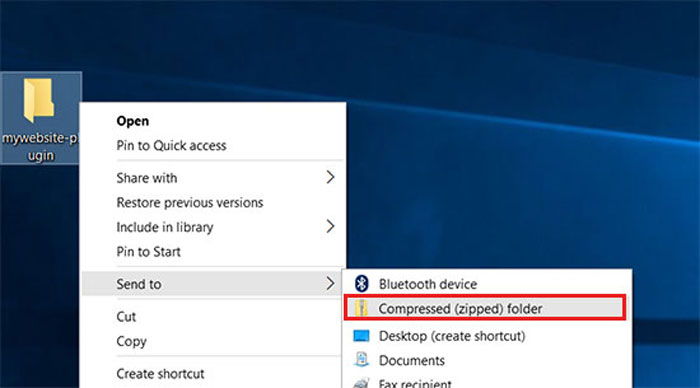 كيفية انشاء اضافة خاصة بالموقع ووردبريس 3 إنشاء ملف مضغوط في ويندوز