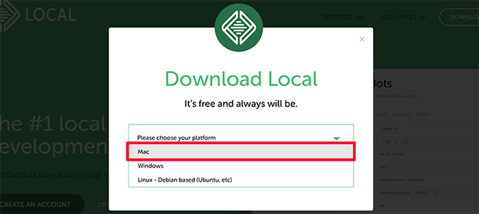 كيفية تثبيت ووردبريس محليًا على ماك (طريقتان سهلتان) 2 اختر ماك كمنصة لك