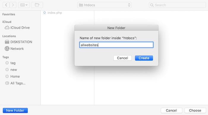 كيفية تثبيت ووردبريس محليًا على ماك (طريقتان سهلتان) 20 إنشاء مجلد جديد ووردبريس المحلي