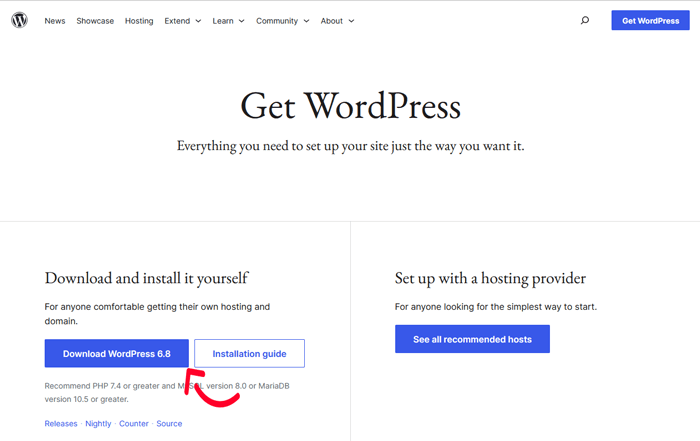 كيفية تثبيت ووردبريس محليًا على ماك (طريقتان سهلتان) 21 تنزيل ووردبريس